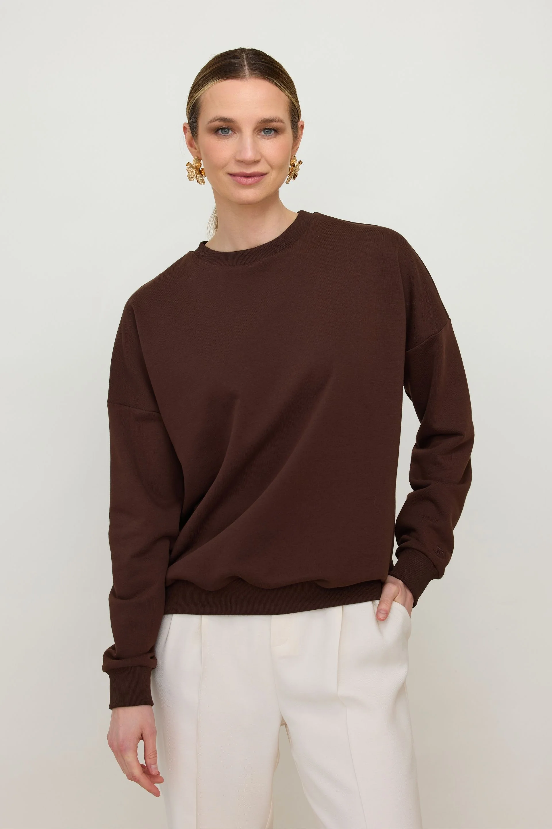 Bluza basic gorzka czekolada - Image 2